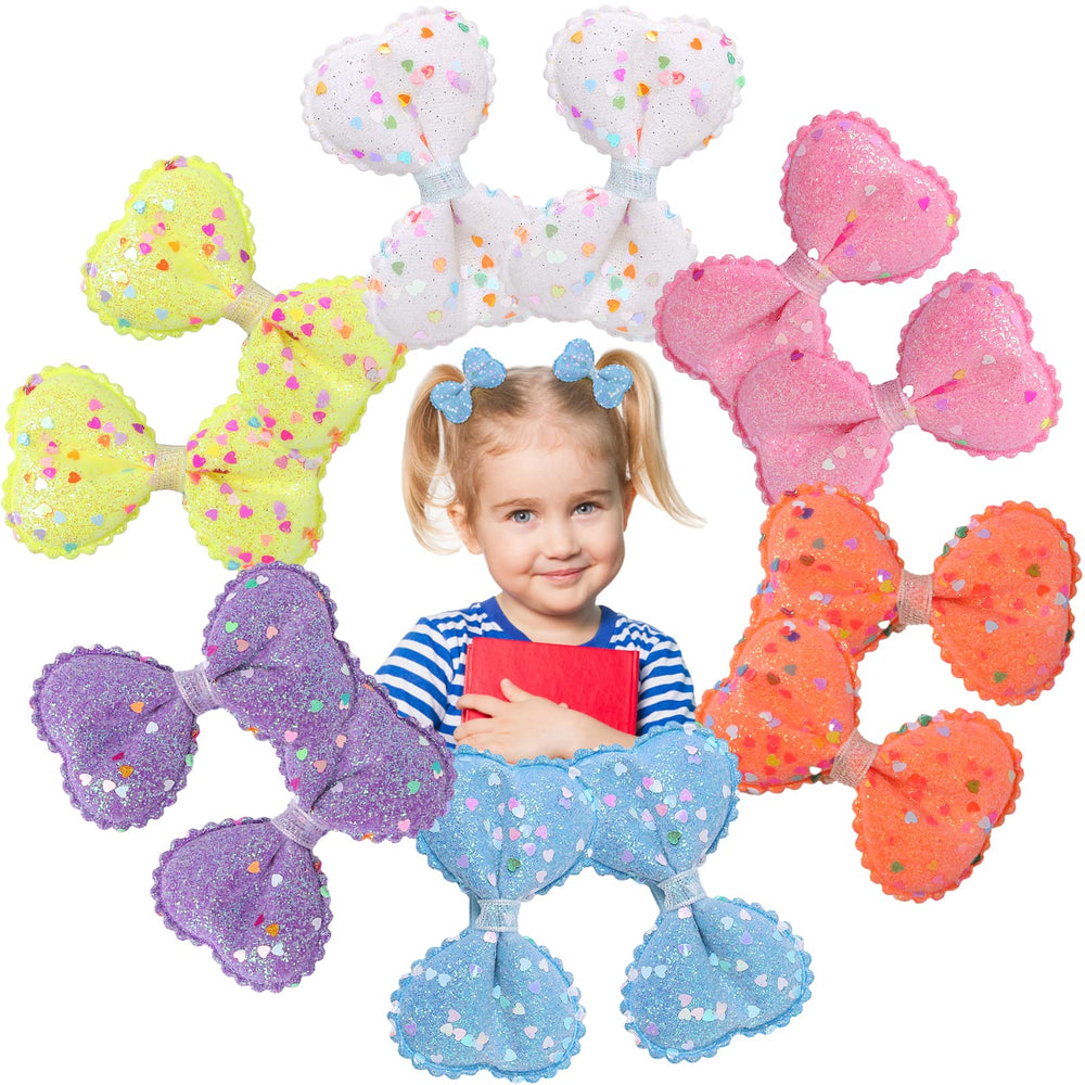 Fishdown Glitter Bows face view on alligator clip for sparkling daily outfits.