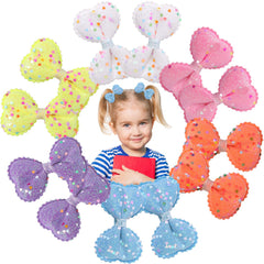 Fishdown Glitter Bows face view on alligator clip for sparkling daily outfits.