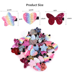 Fishdown Sparkle Sequins heart clip close-up complements outfits with gentle, glittery charm.