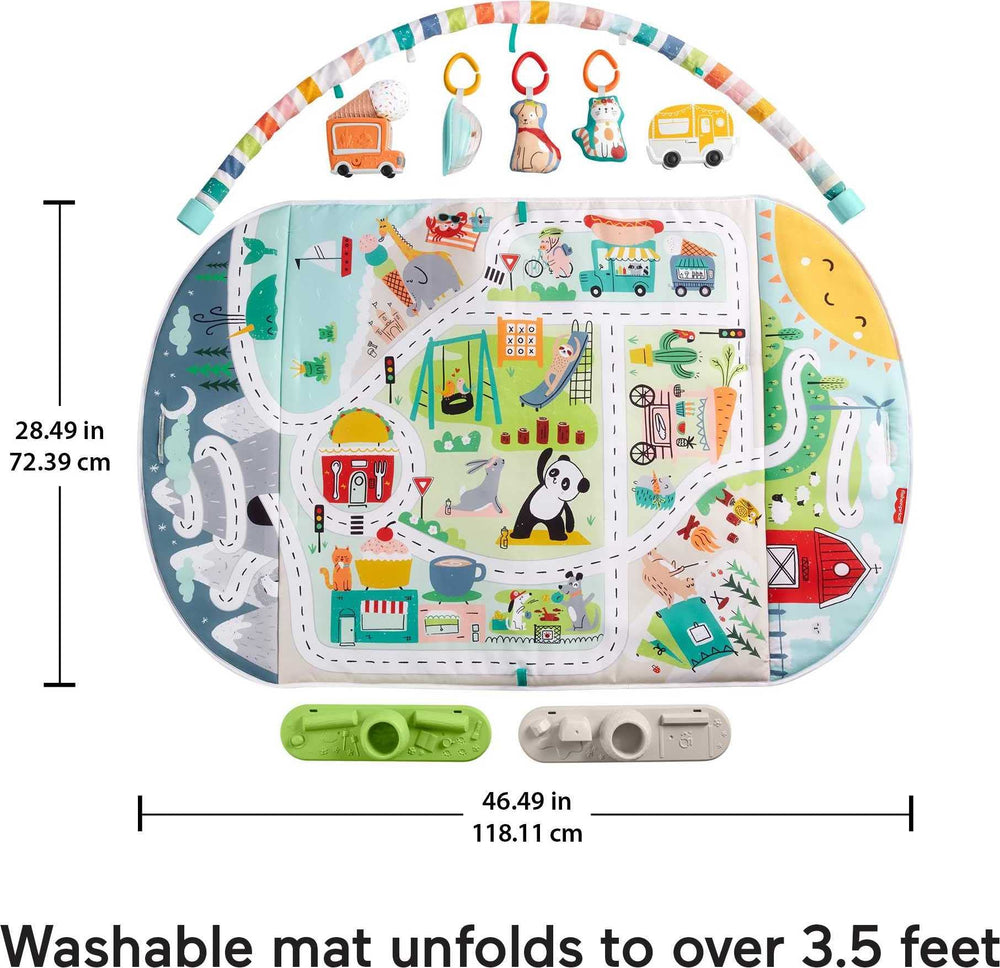 Fisher-Price animal toys and bat-at pieces boost sensory play