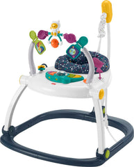 Fisher-Price Astro Kitty Jumperoo front view showing bouncing action for gross motor play