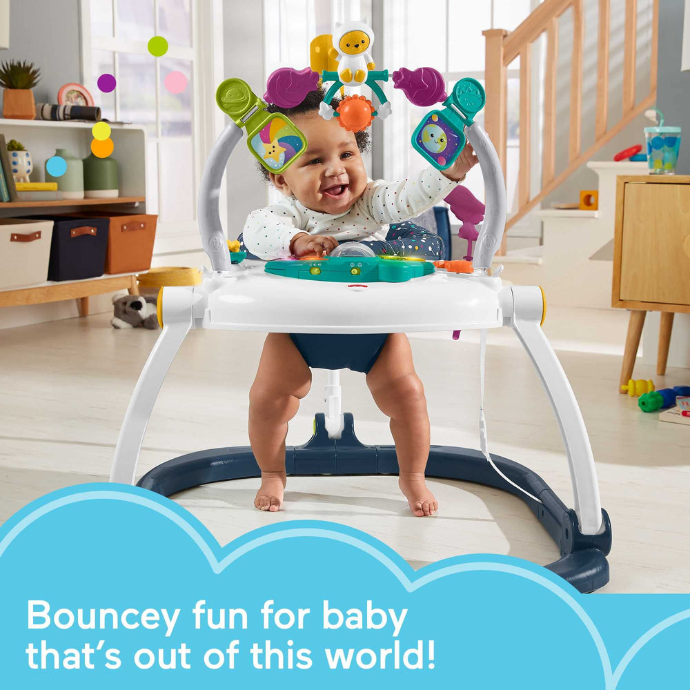 Fisher-Price Astro Kitty Jumperoo light-up command center with colorful lights and music