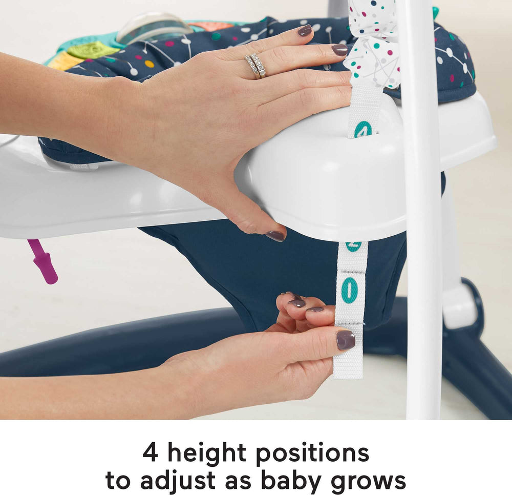 Fisher-Price Astro Kitty Jumperoo adjustable seat height for growing babies