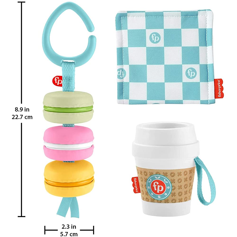Fisher-Price Baby Bakery Treats coffee cup teether offers safe chewing during playtime.