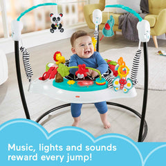 Fisher-Price Pink Petals Jumperoo toy array engages senses during bouncing sessions