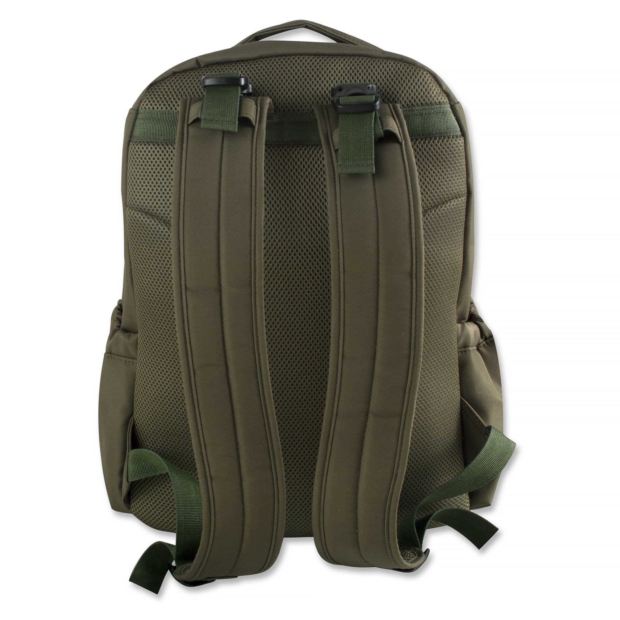 Fisher-Price Baby Morgan Quilted Backpack Olive laptop compartment keeps small devices secure