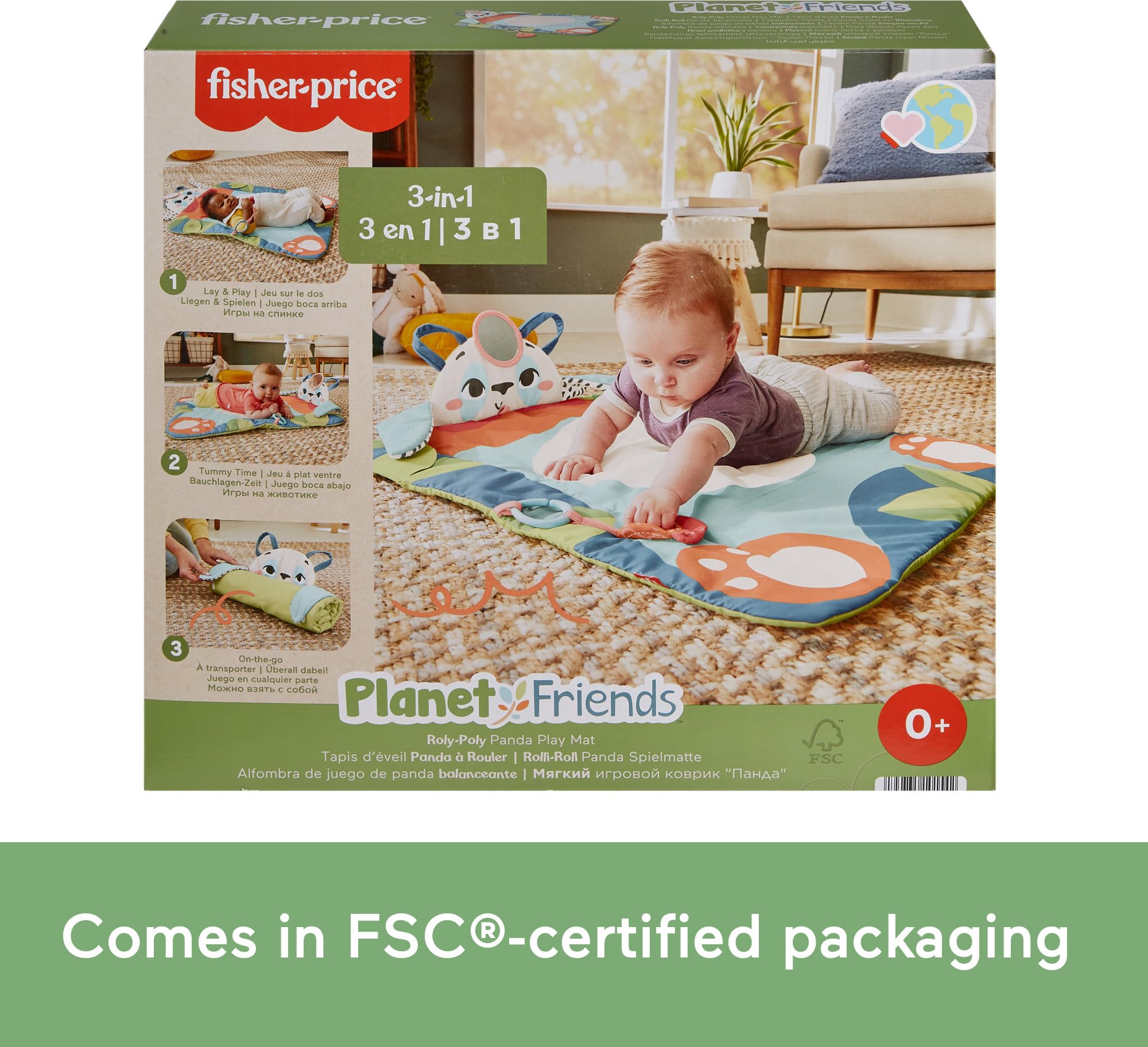 Fisher-Price Baby Planet Friends lay-and-play scene for versatile newborn play.