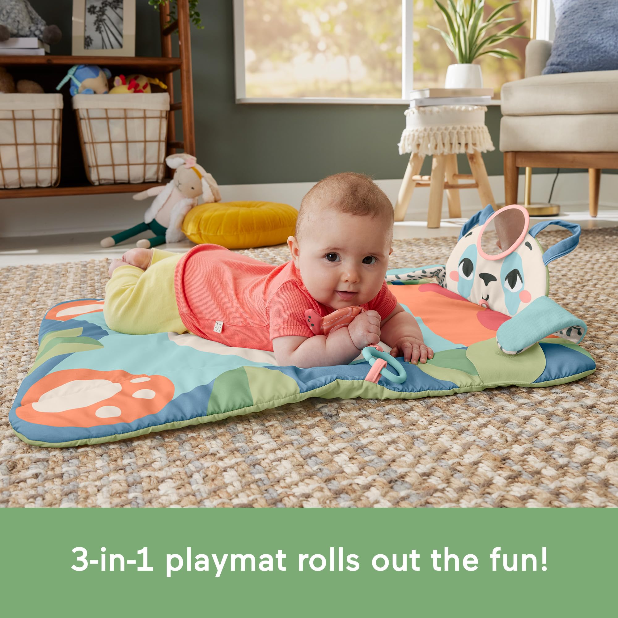 Fisher-Price Baby Planet Friends self-discovery mirror for visual exploration.