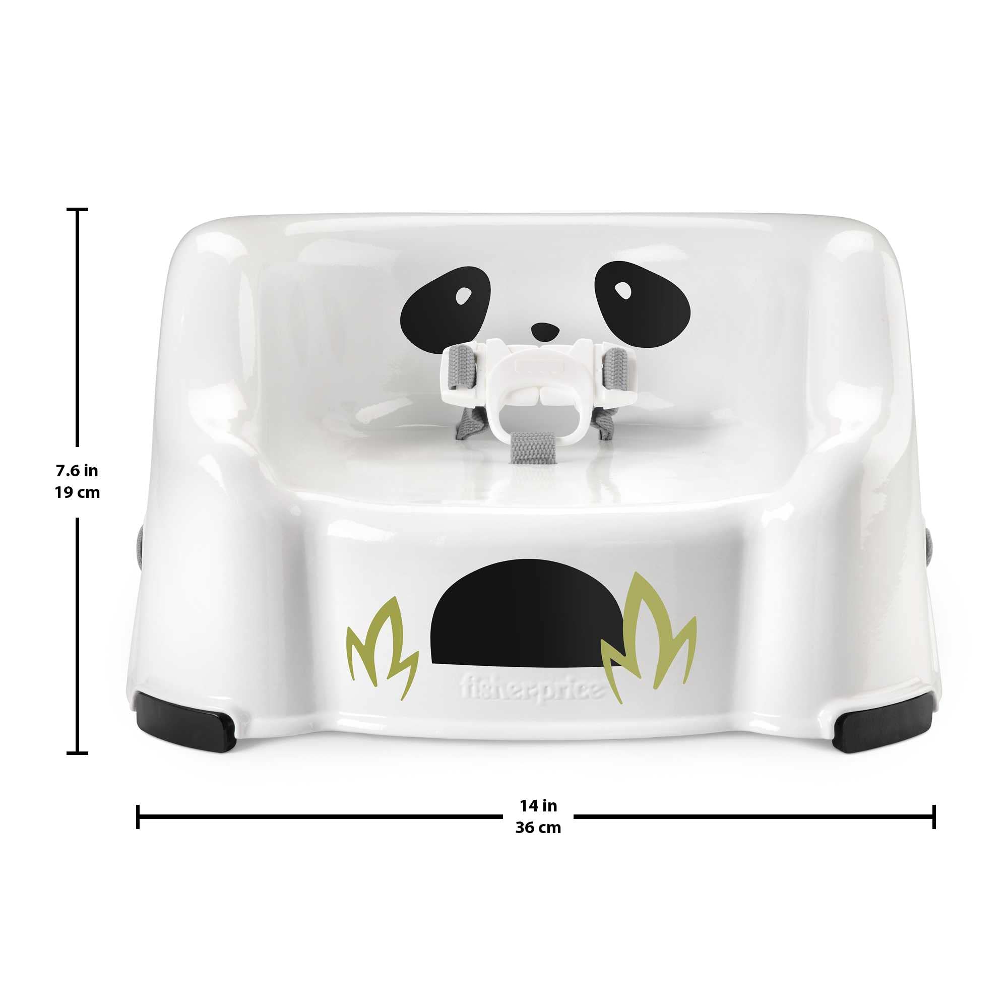 Fisher-Price booster seat panda crevice-free seat for easy cleaning after meals