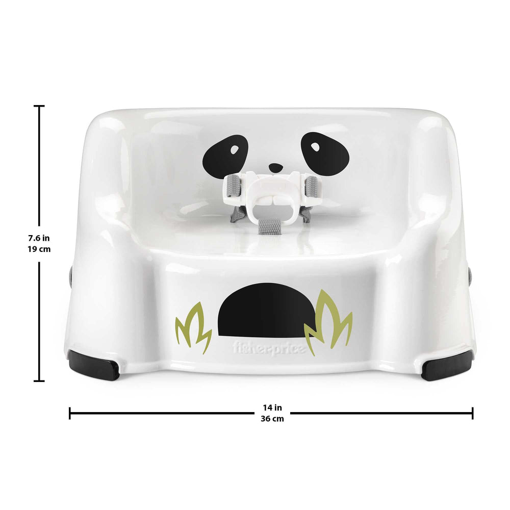 Fisher-Price booster seat panda crevice-free seat for easy cleaning after meals