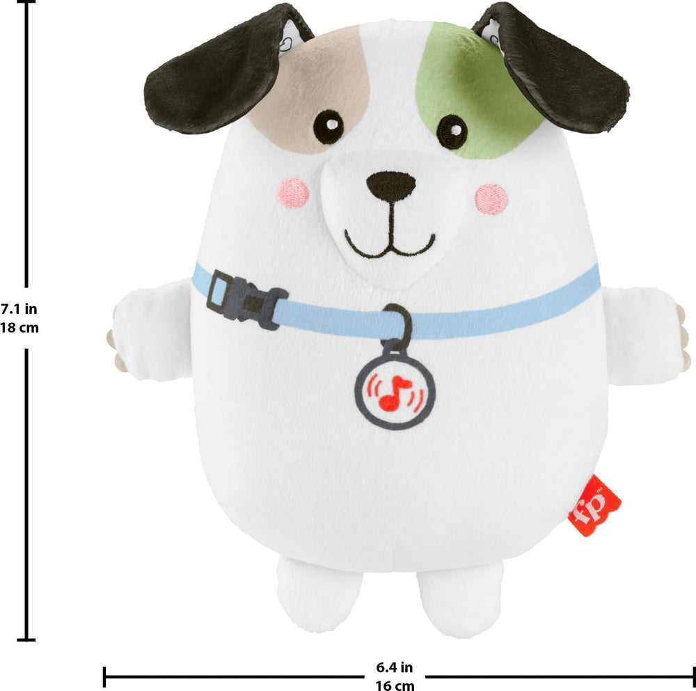 Fisher-Price Calming Vibes Puppy Soother battery compartment with included batteries