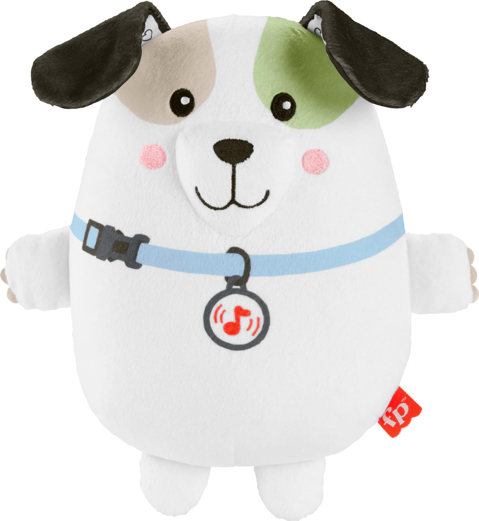 Fisher-Price Calming Vibes Puppy Soother close-up shows cozy plush texture