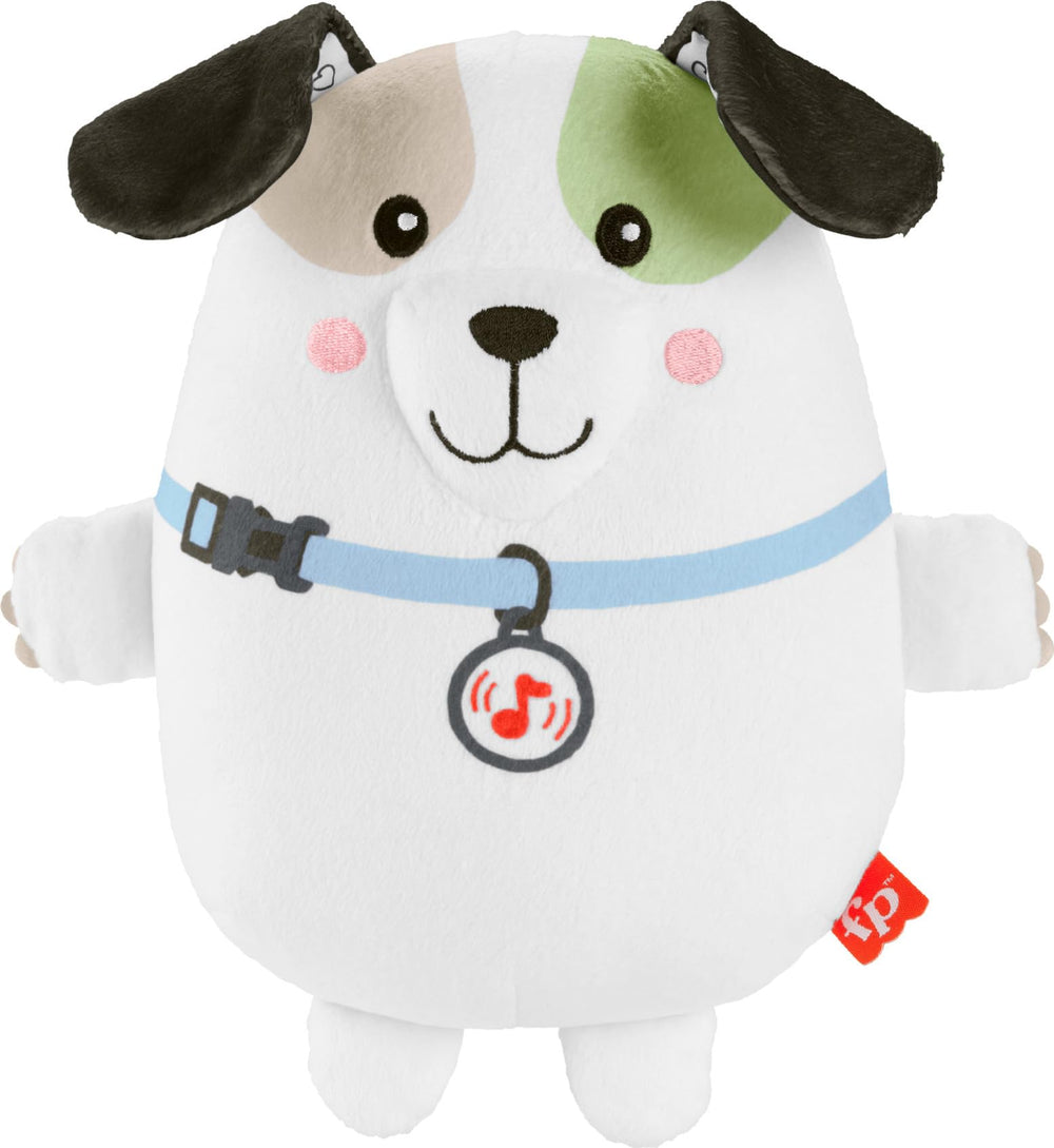 Fisher-Price Calming Vibes Puppy Soother close-up shows cozy plush texture