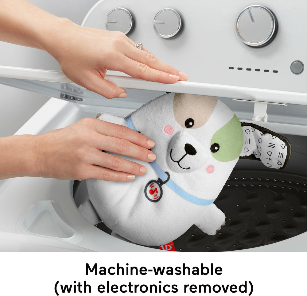 Fisher-Price Calming Vibes Puppy Soother control modes and indicators