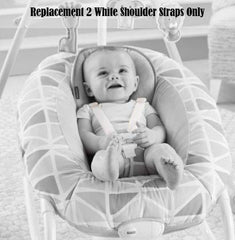Fisher-Price Cradle 'n Swing white straps close-up highlighting original look