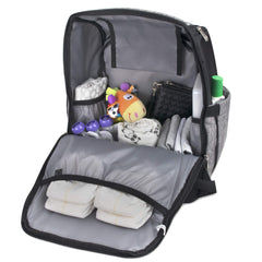 Fisher-Price diaper bag insulated bottle pockets keep drinks at temperature.