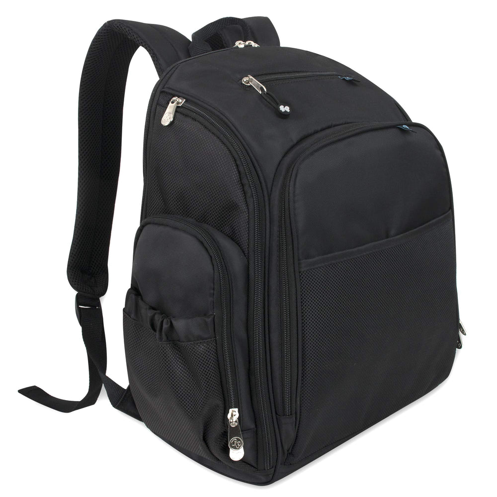 Fisher-Price Kaden diaper bag pacifier pocket for easy access.