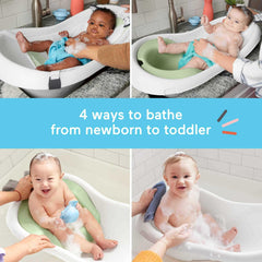 Fisher-Price newborn bath sling shows Puppy Perfection headrest in soft mesh.