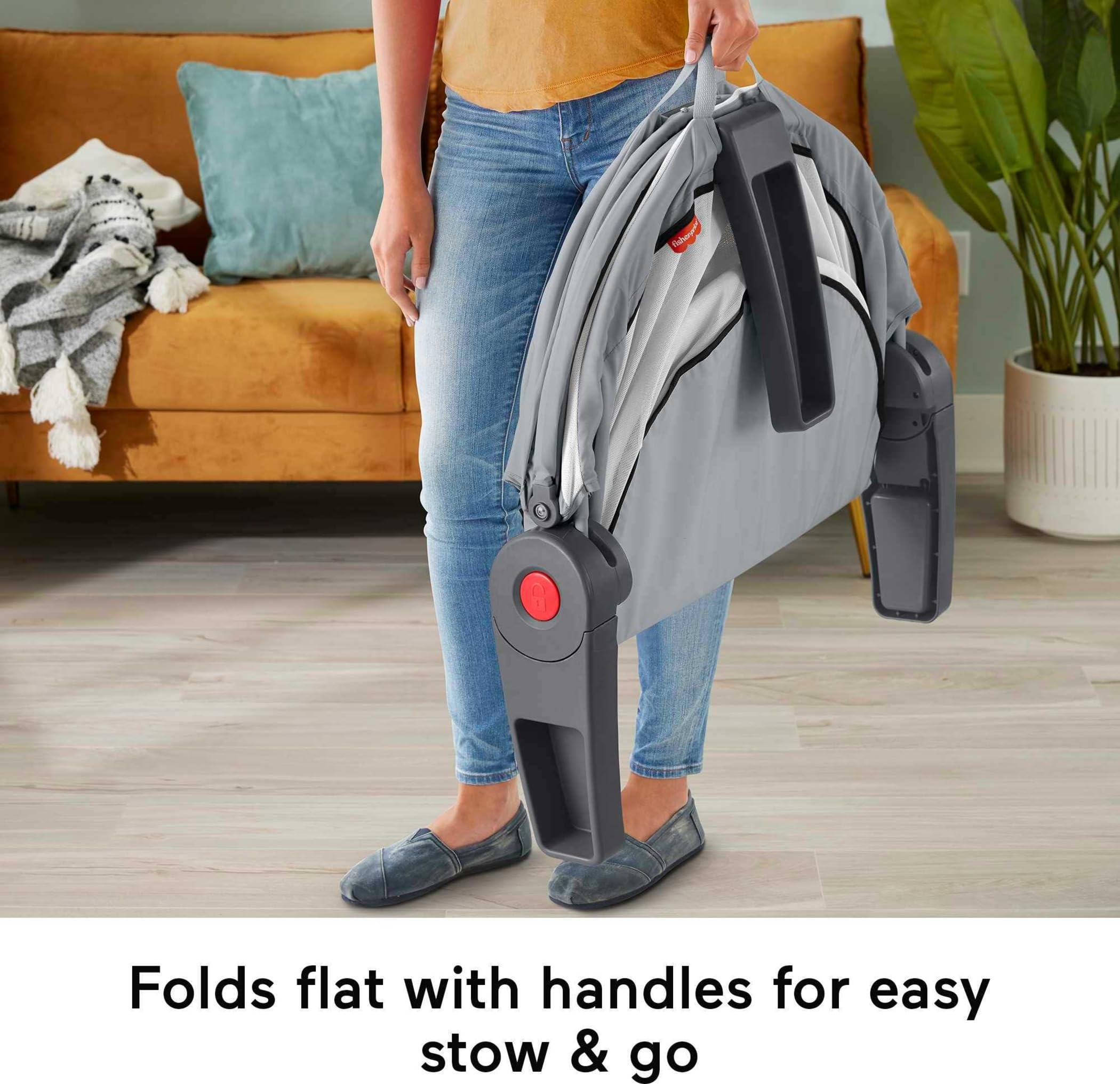 Fisher-Price projection dome folds flat for easy travel and storage.