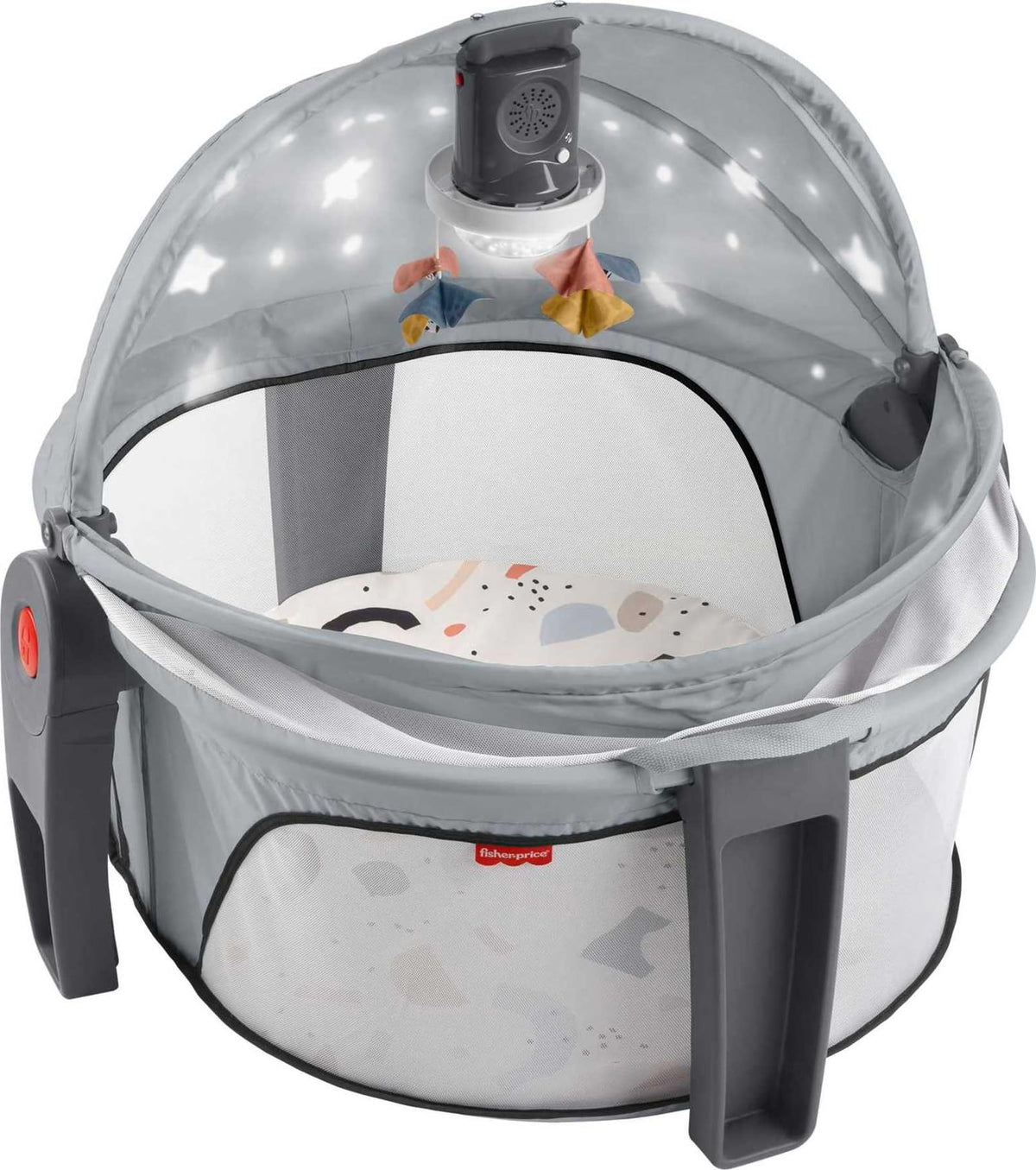 Fisher-Price projection dome mobile with music engages newborns during play and sleep.