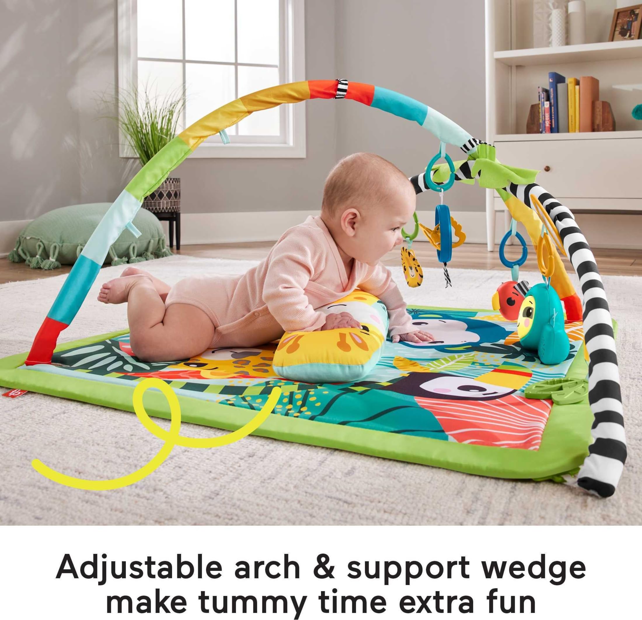 Fisher-Price Rainforest Sensory Gym butterfly mobile aids visual tracking