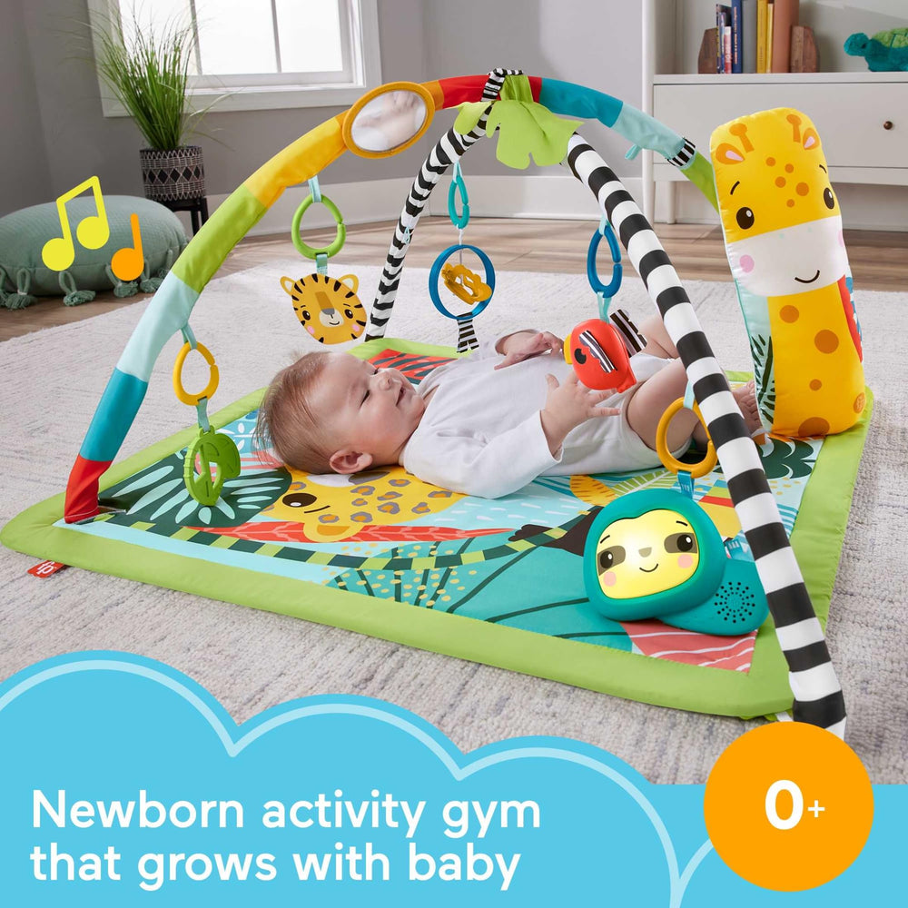 Fisher-Price Rainforest Sensory Gym rattle parrot toy adds new sounds