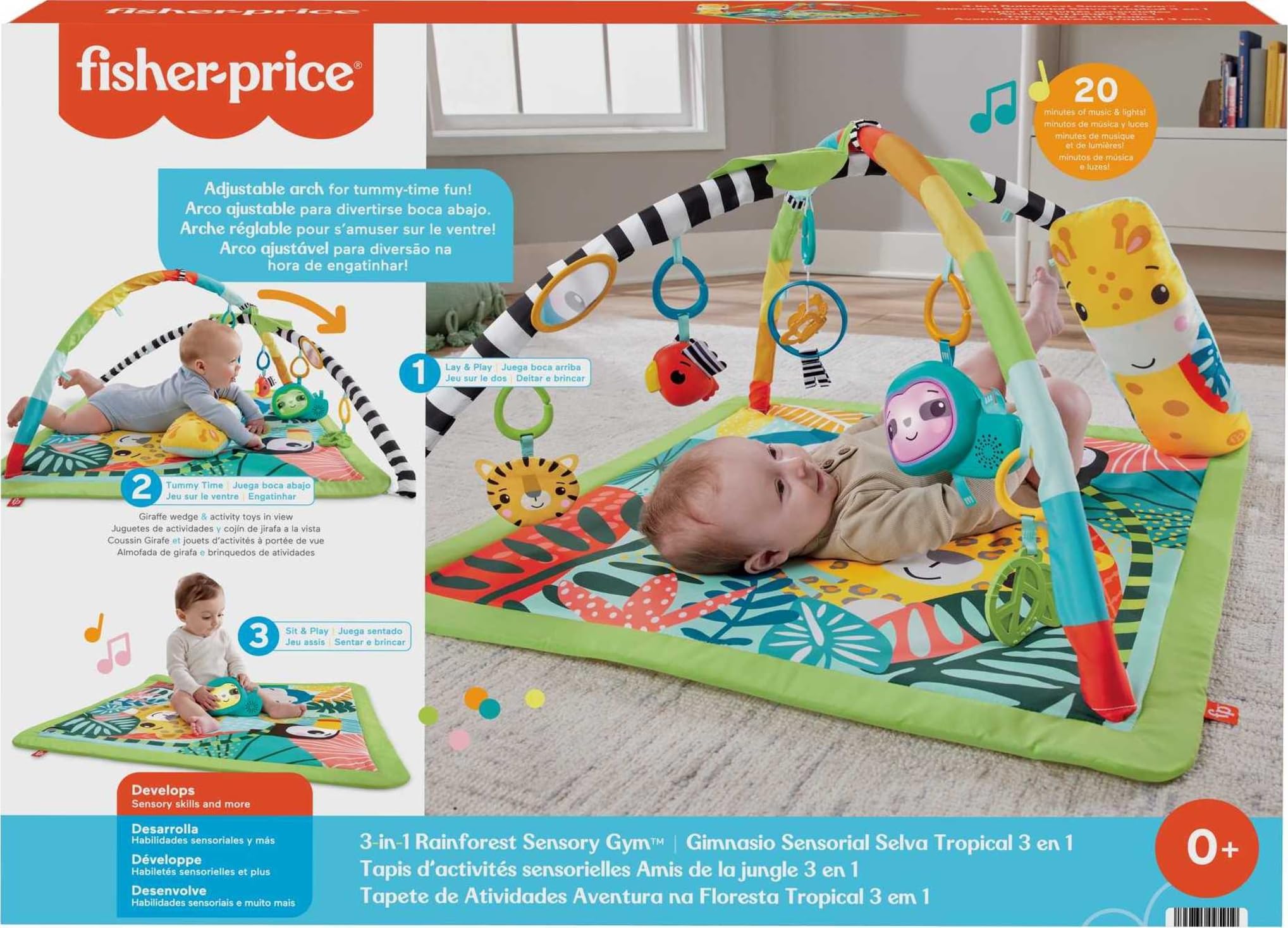 Fisher-Price Rainforest Sensory Gym mat and wedge ready for washing