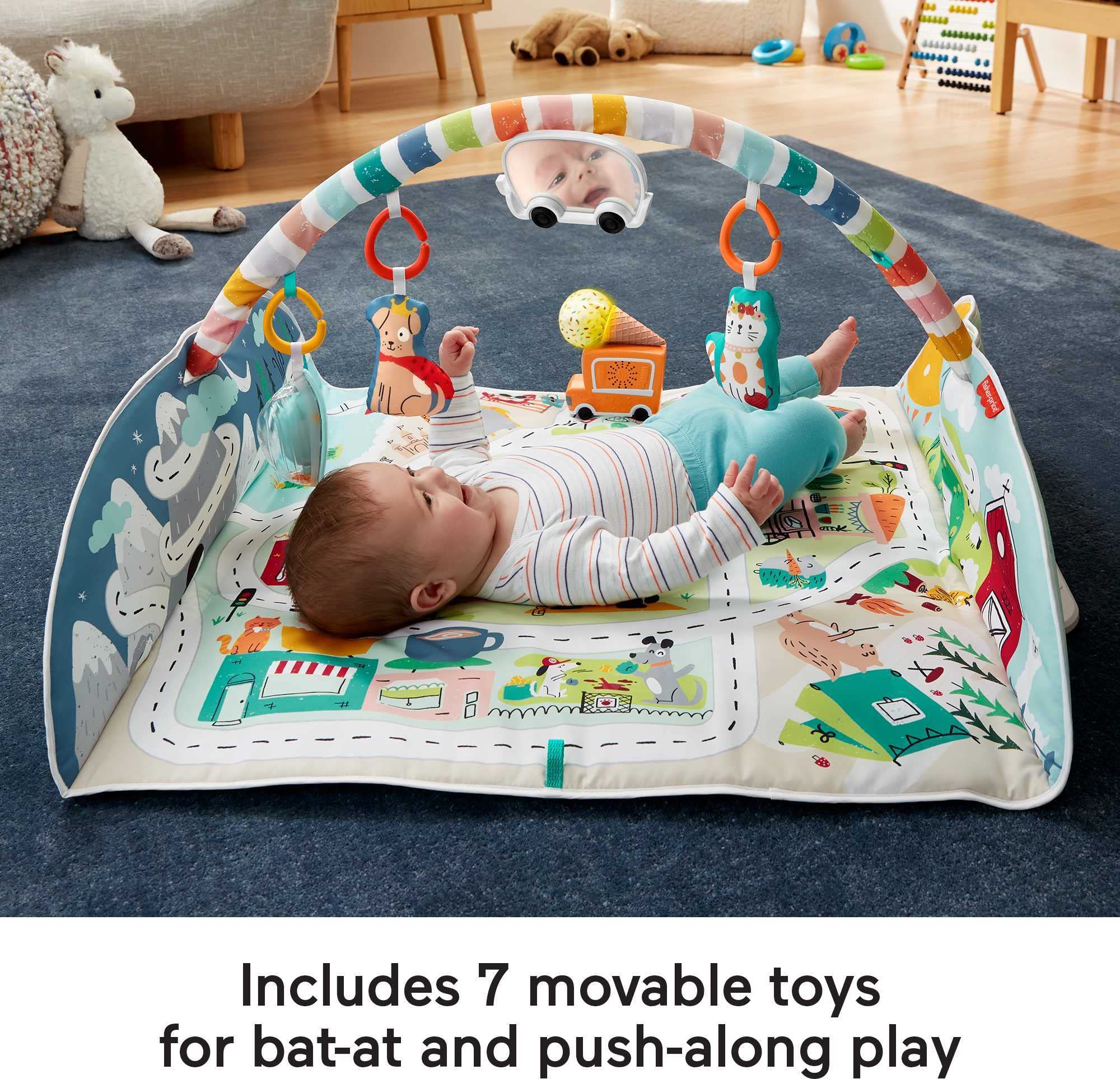 Fisher-Price self-discovery mirror highlights self-awareness during tummy time
