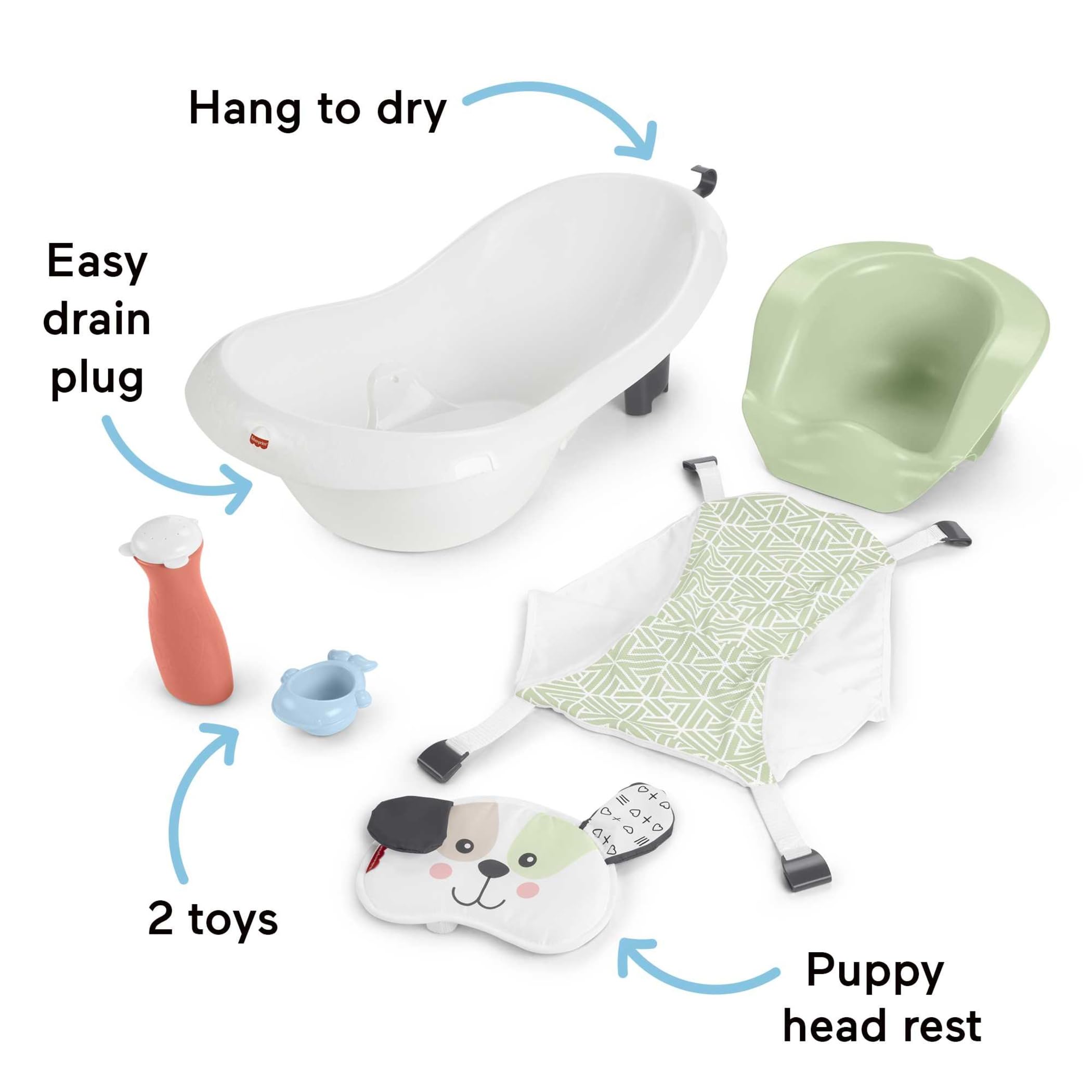 Fisher-Price Sit-Me-Up insert supports unsteady sitters during bath time.