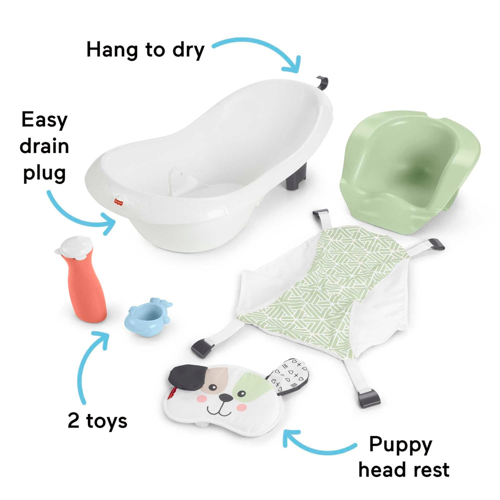 Fisher-Price Sit-Me-Up insert supports unsteady sitters during bath time.