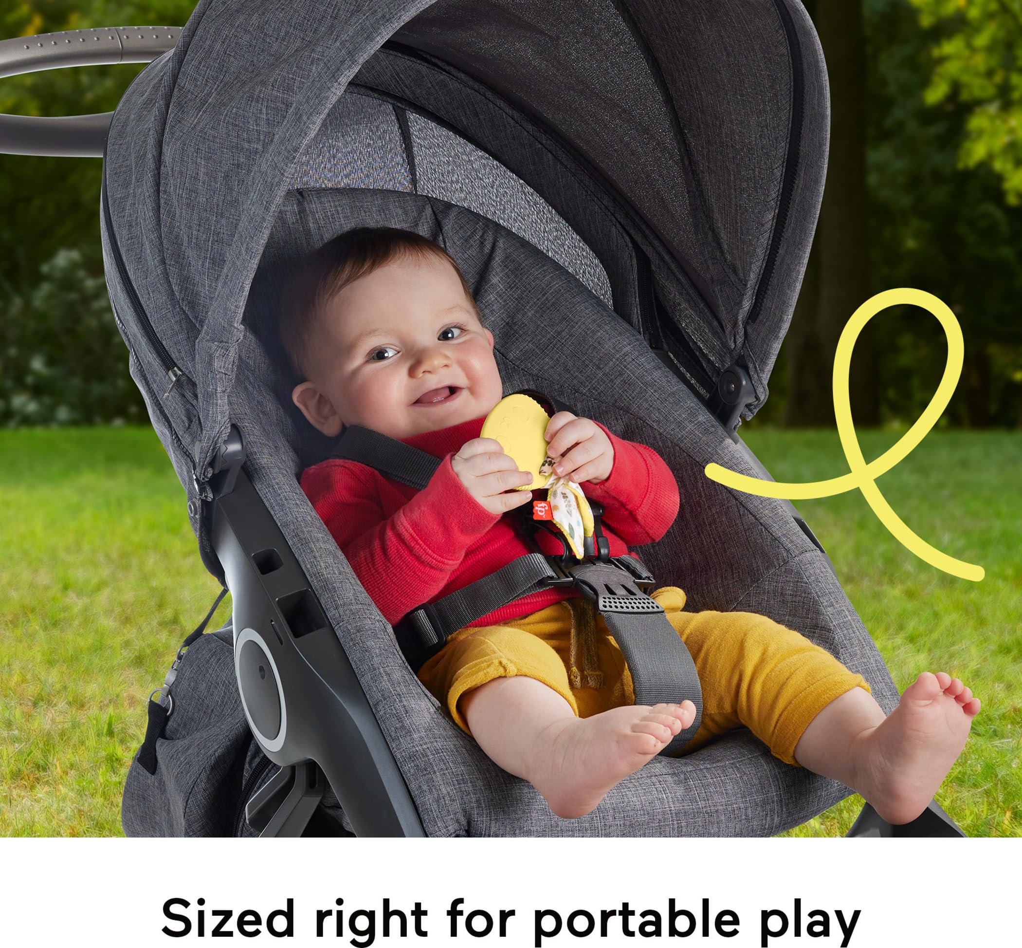 Fisher-Price Snuggle Bunny Teether ideal for travel play and on-the-go use