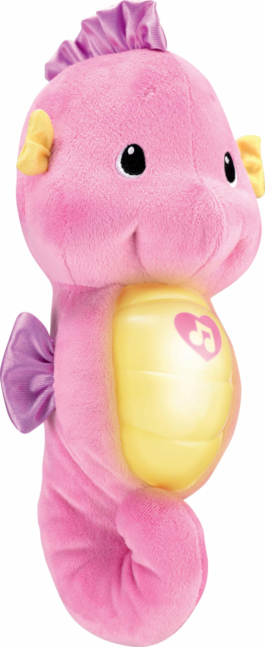 Fisher-Price Soothe & Glow Seahorse plays ocean sounds for newborn relaxation.