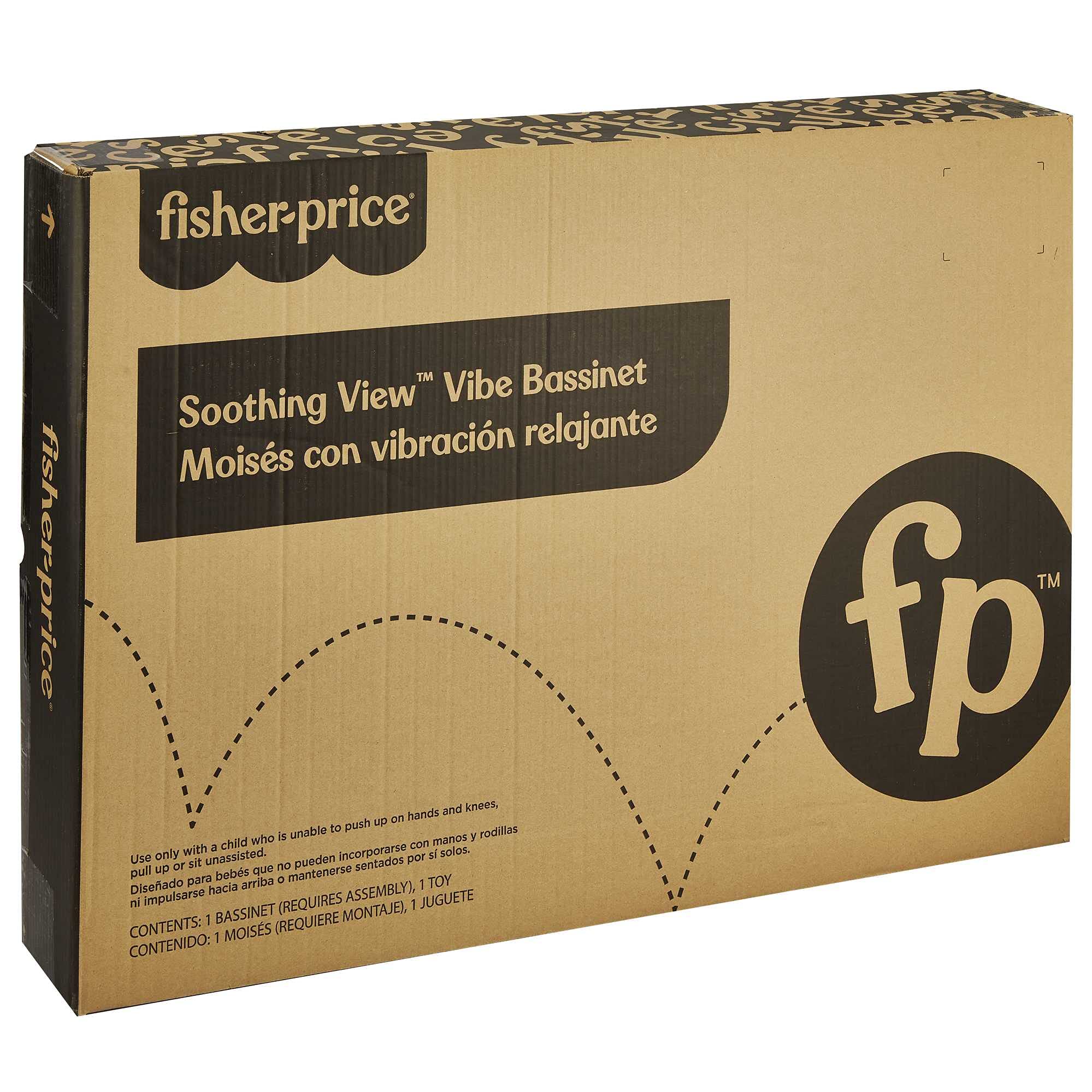 Fisher-Price Soothing View Vibe Bassinet in use demonstrates gentle rocking and soothing tones.
