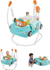 Fisher-Price Sweet Ride Jumperoo steering wheel lights up for interactive play and learning
