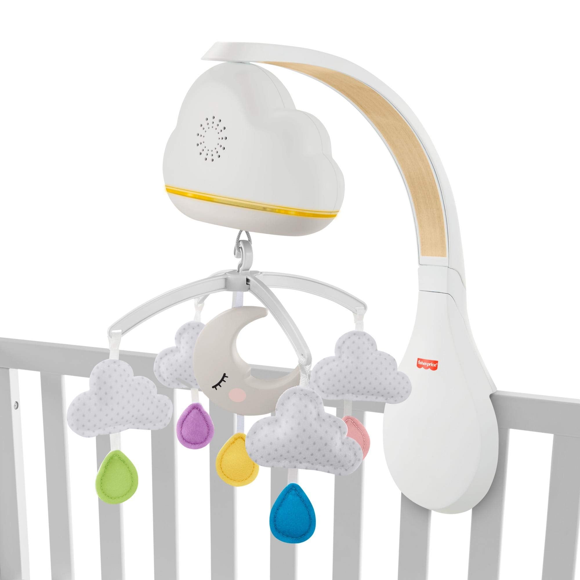 Fisher-Price Calming Clouds Mobile plush clouds provide soft fabric for gentle touch