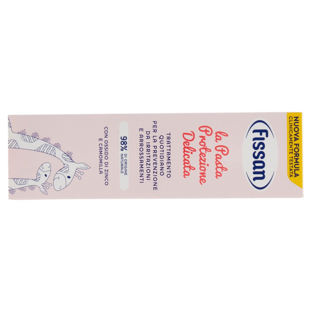 Fissan Pasta del 100ml paste layer on skin shows breathable barrier and soothing feel.