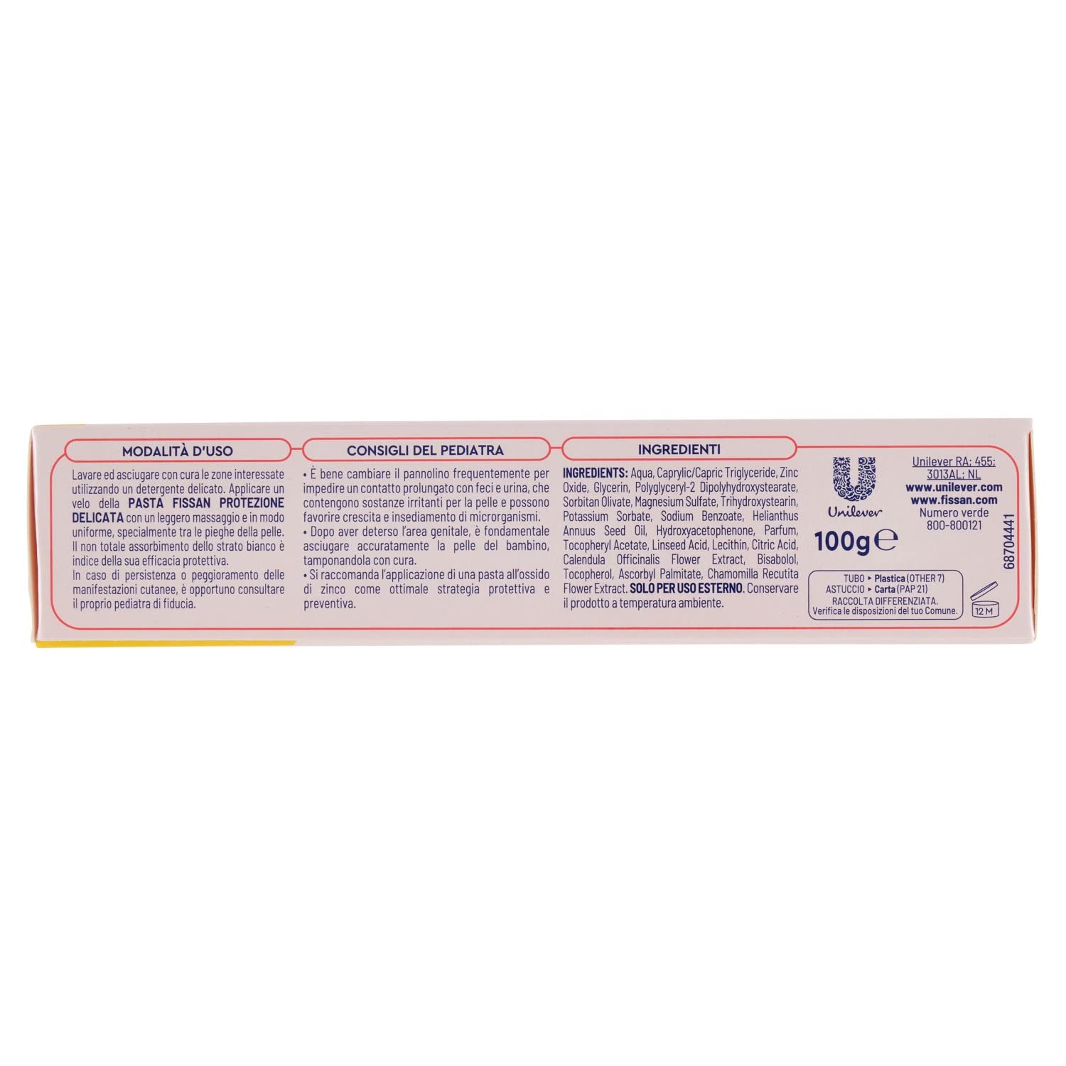 Fissan Pasta del 100ml moisturizing effect demonstrated on skin during daily care.