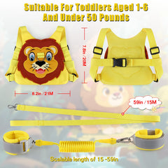 FITARTS anti-lost wrist link yellow strap helps prevent wandering in crowds