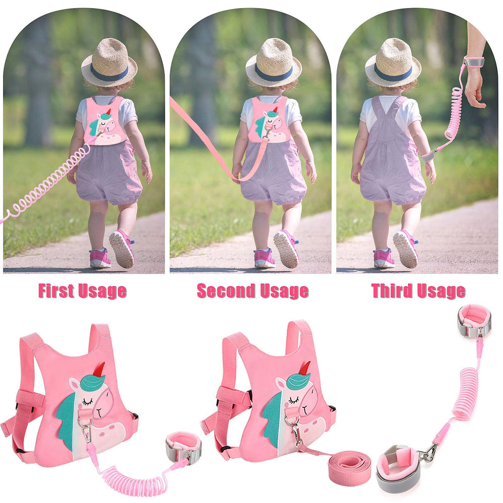 FITARTS pink design on child safety harness adds playful style for kids.