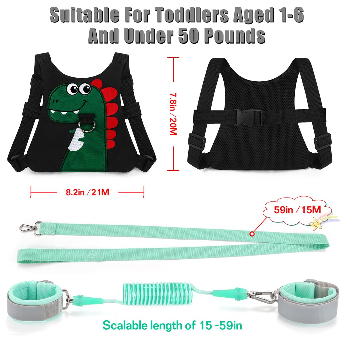 FITARTS safety harness chest strap detail promoting proper positioning.