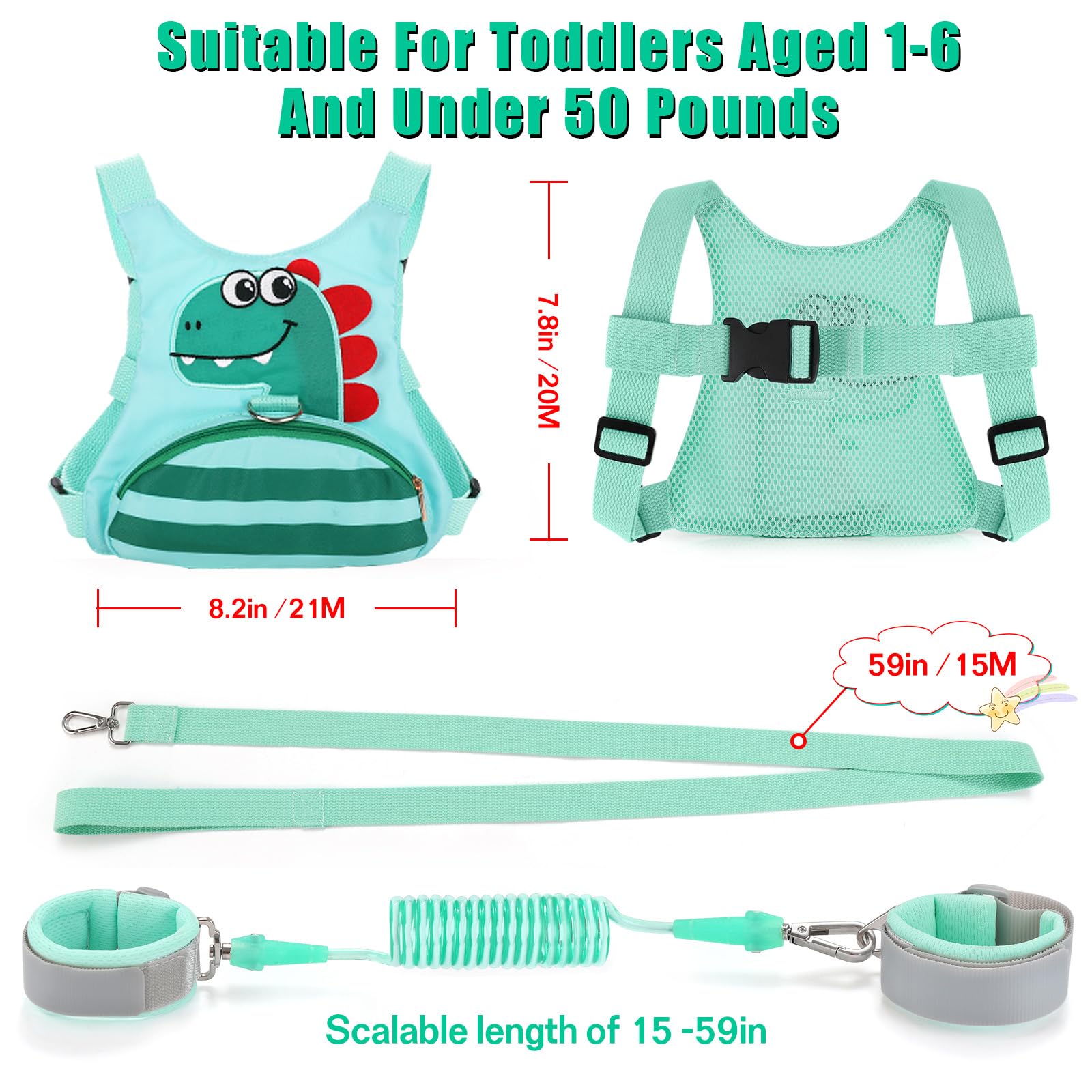 FITARTS anti-lost-strap shows how it keeps a child close in crowds.