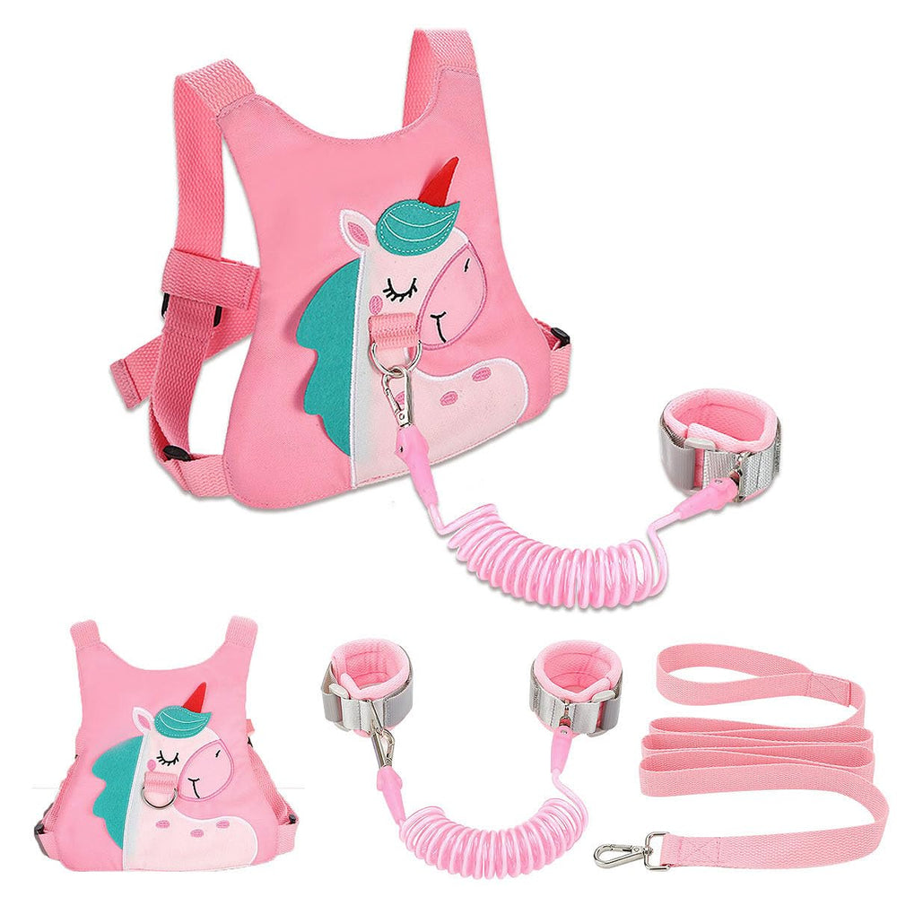 FITARTS Toddler Leash pink harness worn by child during park stroll for safety.