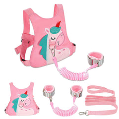 FITARTS Toddler Leash pink harness worn by child during park stroll for safety.