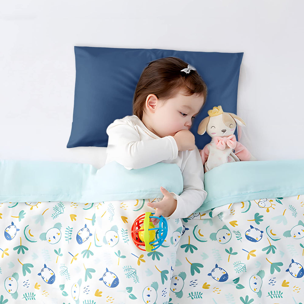 Fittia long-staple cotton pillowcase, breathable fabric supports comfortable sleep for toddlers