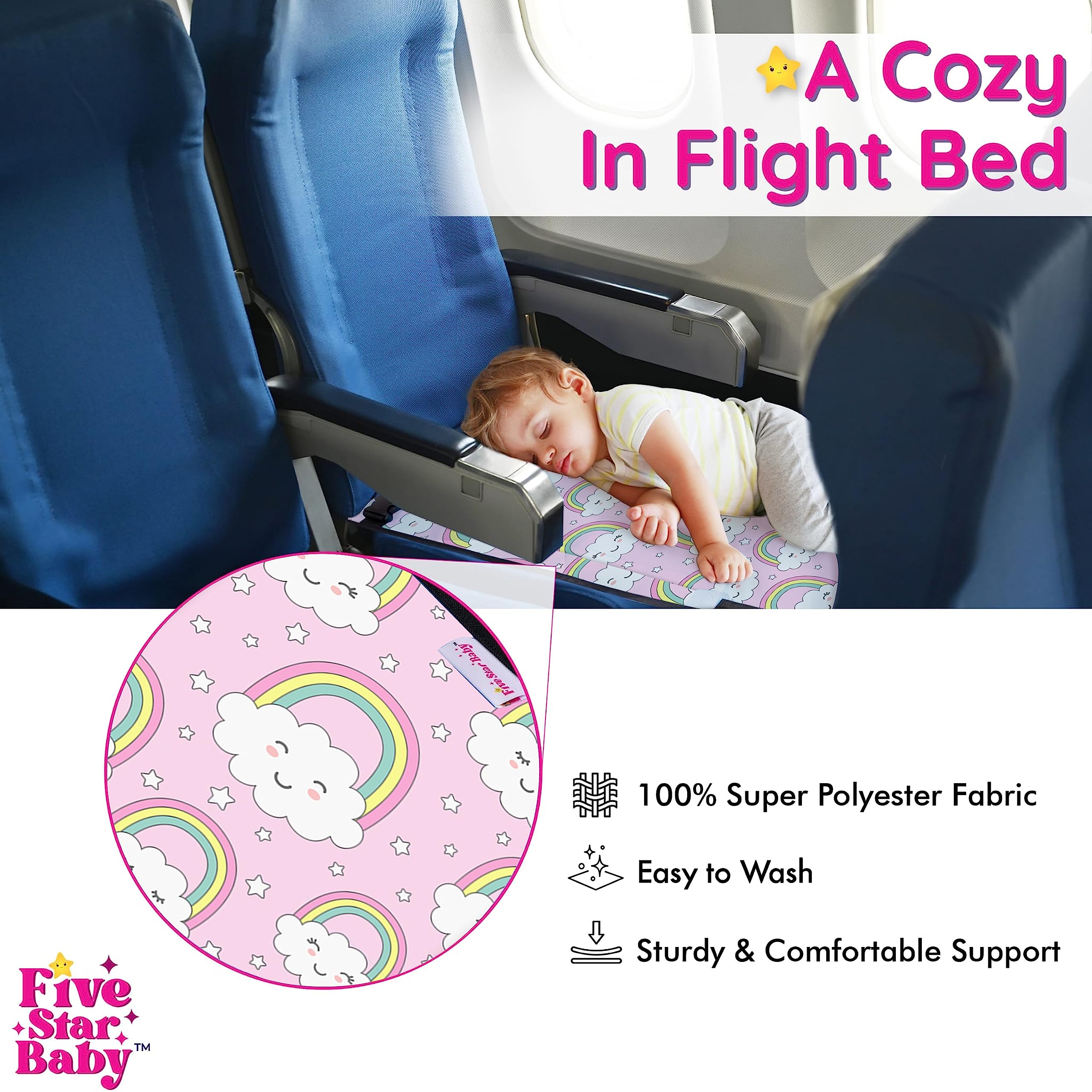 FIVESTARBABY toddler airplane bed uses anti-slip fabric for added safety and comfort.
