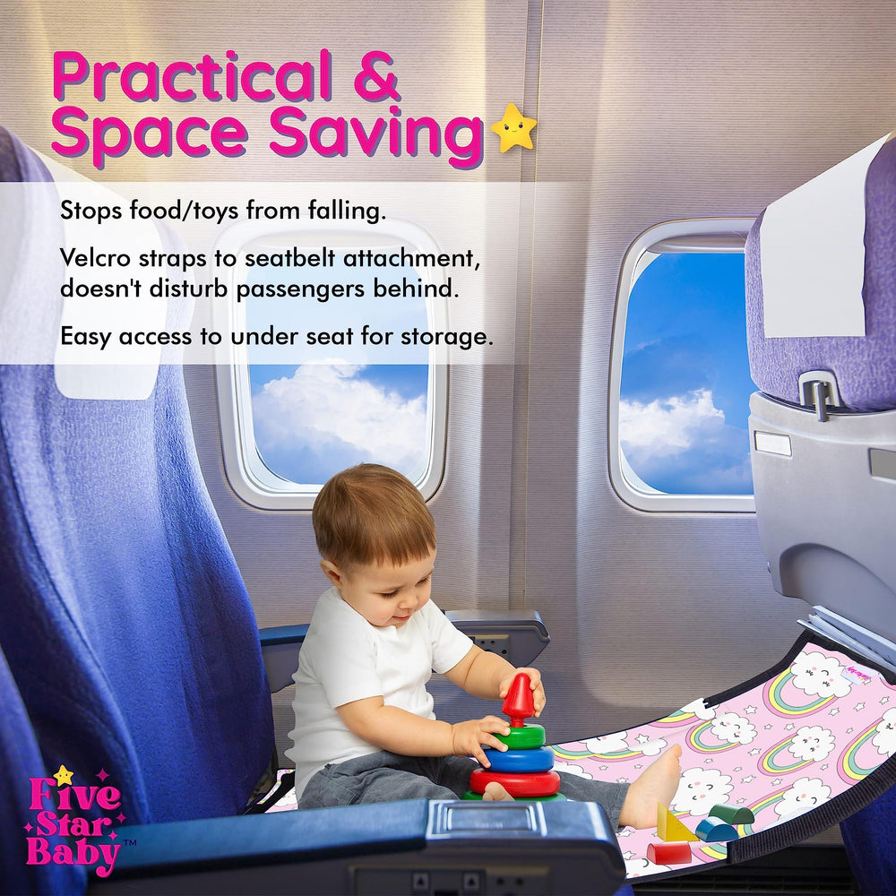 FIVESTARBABY toddler airplane bed compact-foldable saves cabin space and boosts portability.