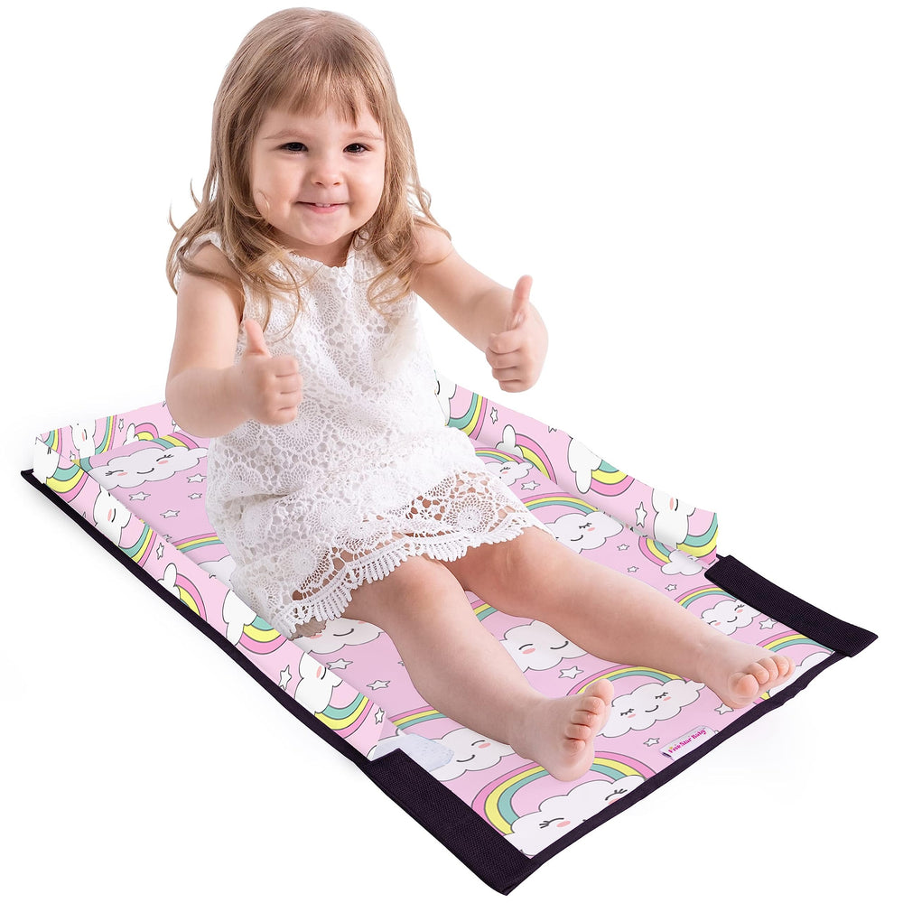 FIVESTARBABY toddler airplane bed on seat offers secure rest during flights.