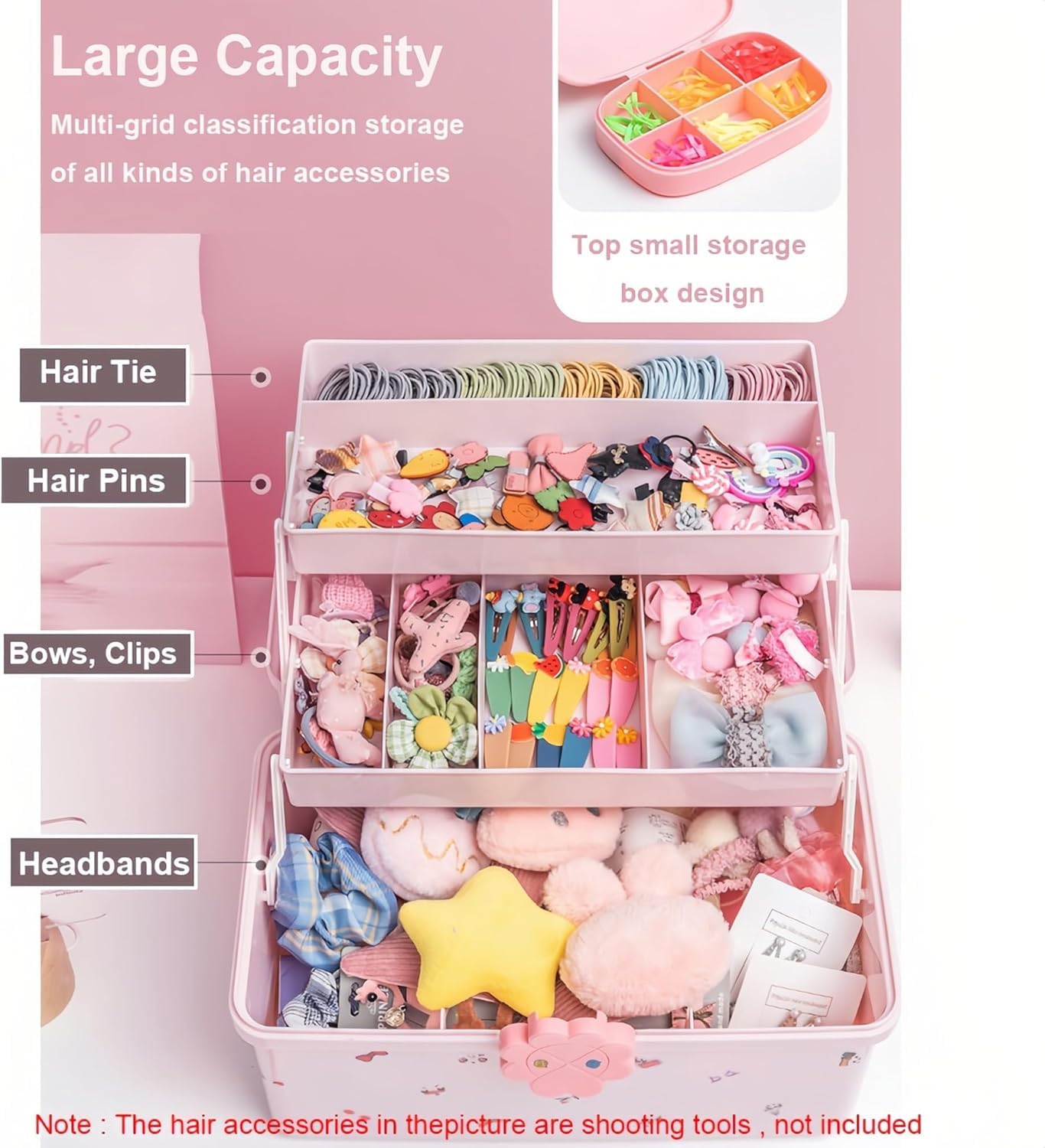 Fivliangyer hair organizer spacious interior keeps items separated