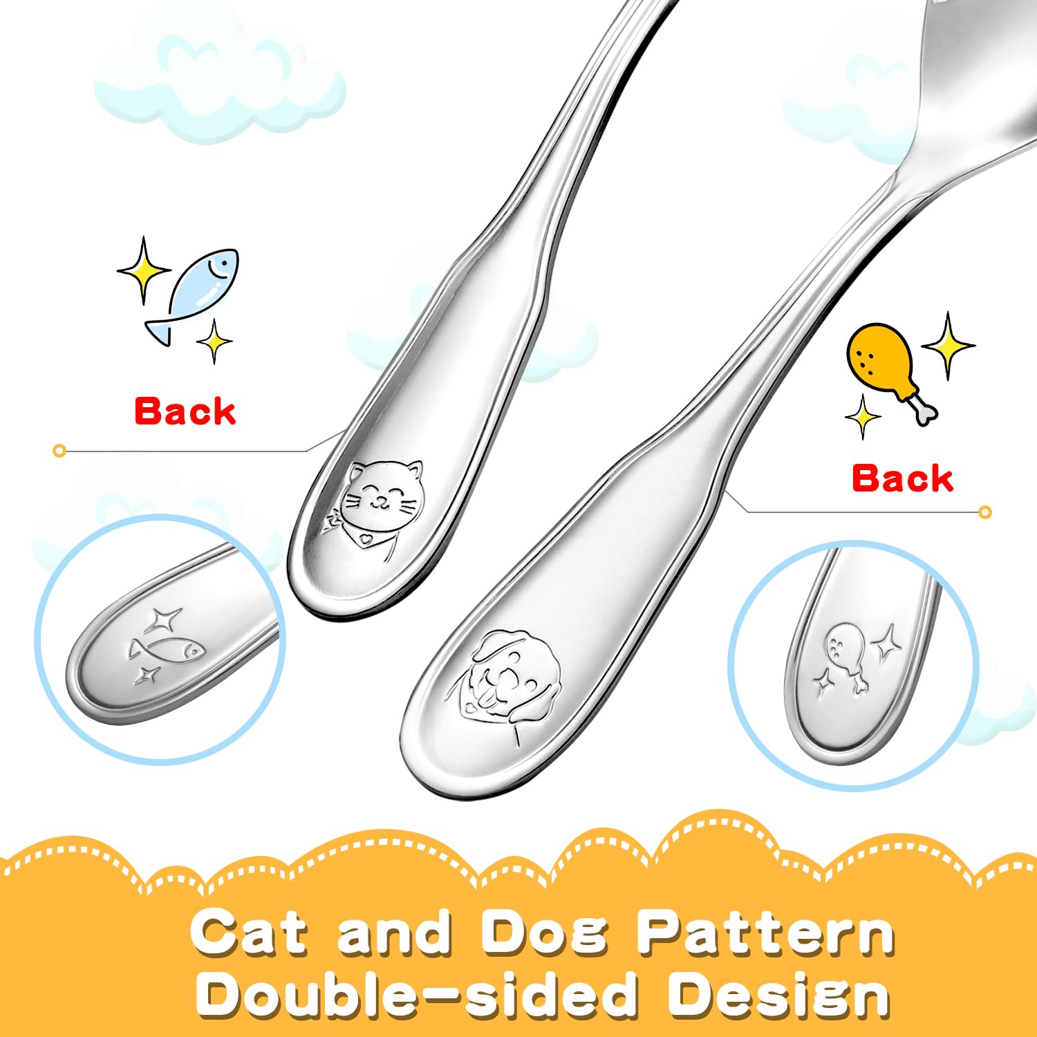 Fiwarex 8-piece toddler utensils ergonomic handles support easy grip for small hands.