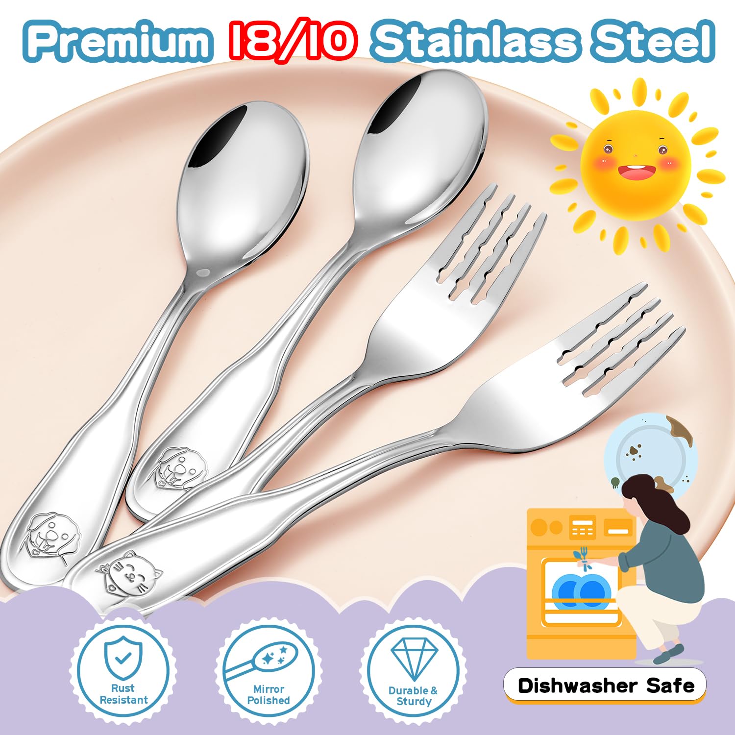 Fiwarex 8-piece toddler utensils gift packaging shows ready-to-gift presentation.